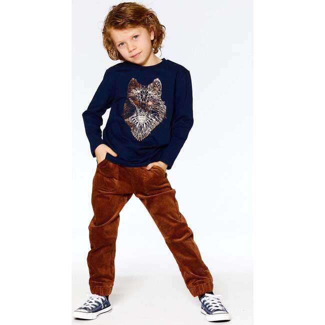 Foil Print Jersey T-Shirt, Dark Navy - T-Shirts - 2