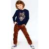 Foil Print Jersey T-Shirt, Dark Navy - T-Shirts - 2