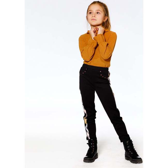 Super Soft Brushed Rib Mock Neck Frilled Top, Golden Yellow - T-Shirts - 2