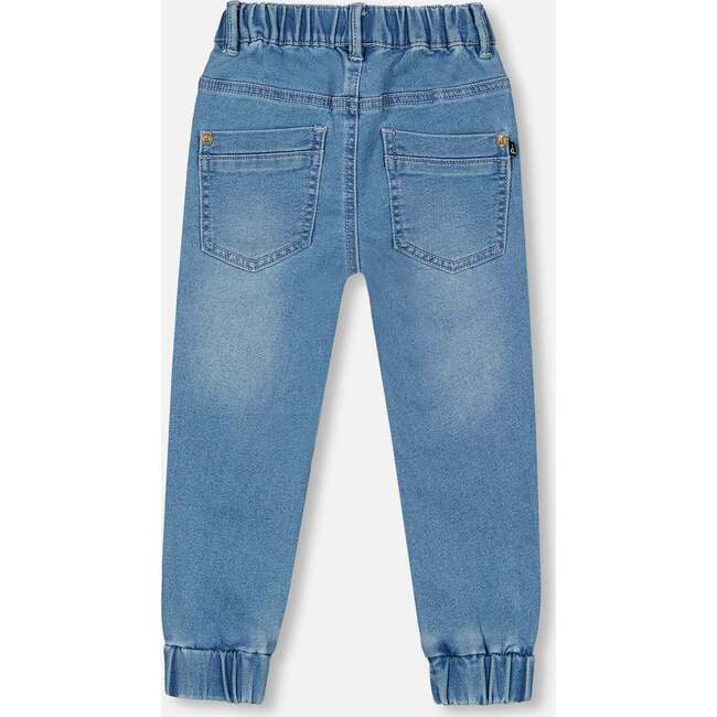 French Terry Denim Jogger Pants, Light Blue - Jeans - 4