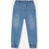 French Terry Denim Jogger Pants, Light Blue - Jeans - 4