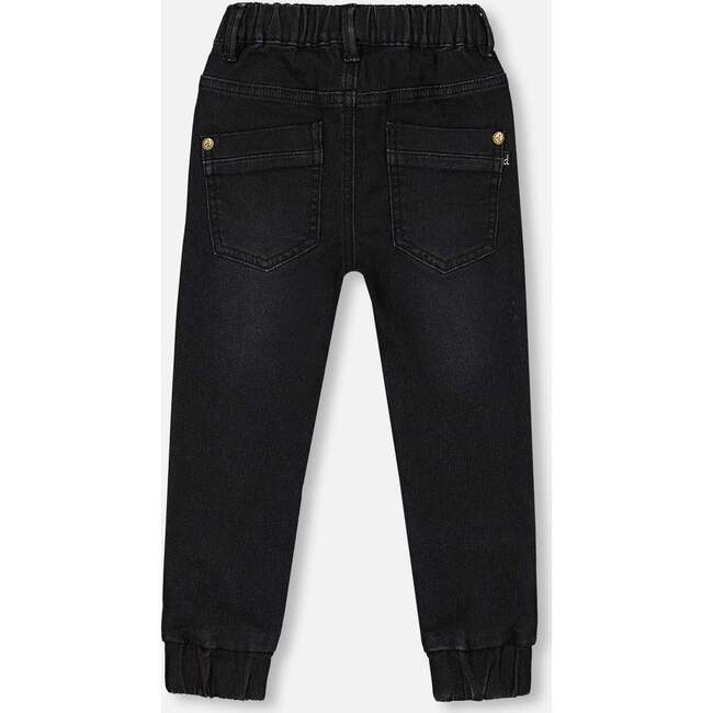 French Terry Denim Jogger Pants, Black - Jeans - 4