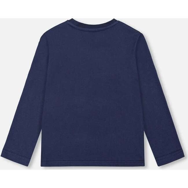 Foil Print Jersey T-Shirt, Dark Navy - T-Shirts - 3