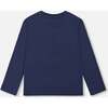Foil Print Jersey T-Shirt, Dark Navy - T-Shirts - 3