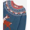 Icelandic Knit Dress, Teal Blue - Dresses - 5