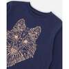 Foil Print Jersey T-Shirt, Dark Navy - T-Shirts - 4