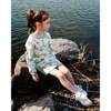 Retro Flowers Print Jacquard Knit Skirt, Sage Green - Skirts - 2