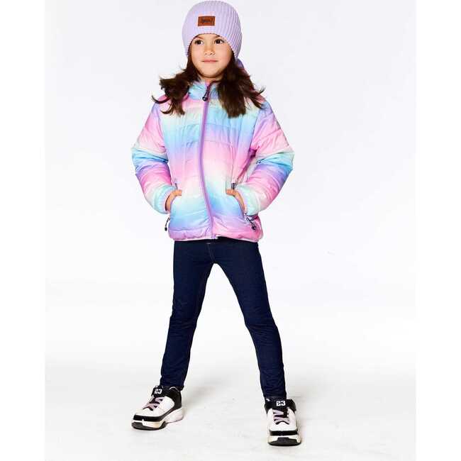 Quilted Transition Jacket, Multicolor Gradient - Coats - 3