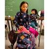 Flowery Unicorn Print Long Sleeve Jersey Tunic, Navy - Tunics - 2