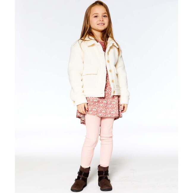 Quilted Pocket Sherpa Jacket, Off-White - Jackets - 3