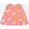 Poodle Print Long Sleeve T-Shirt, Pink - T-Shirts - 3
