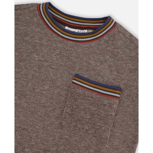 Super Soft Brushed Patch Pocket Rib Sweatshirt, Brown Mix - Sweatshirts - 5