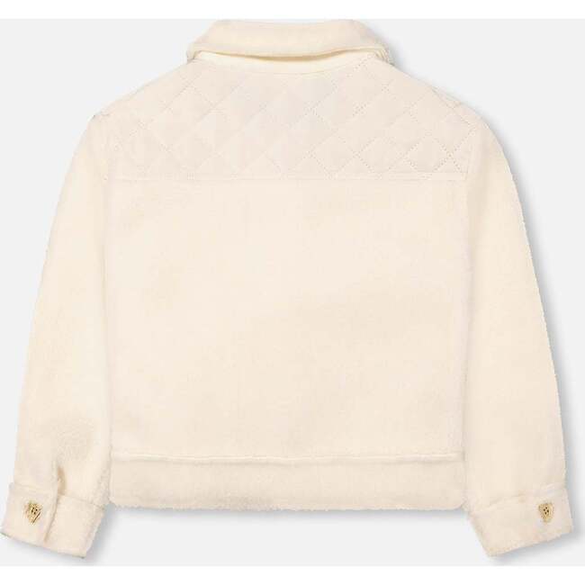 Quilted Pocket Sherpa Jacket, Off-White - Jackets - 4