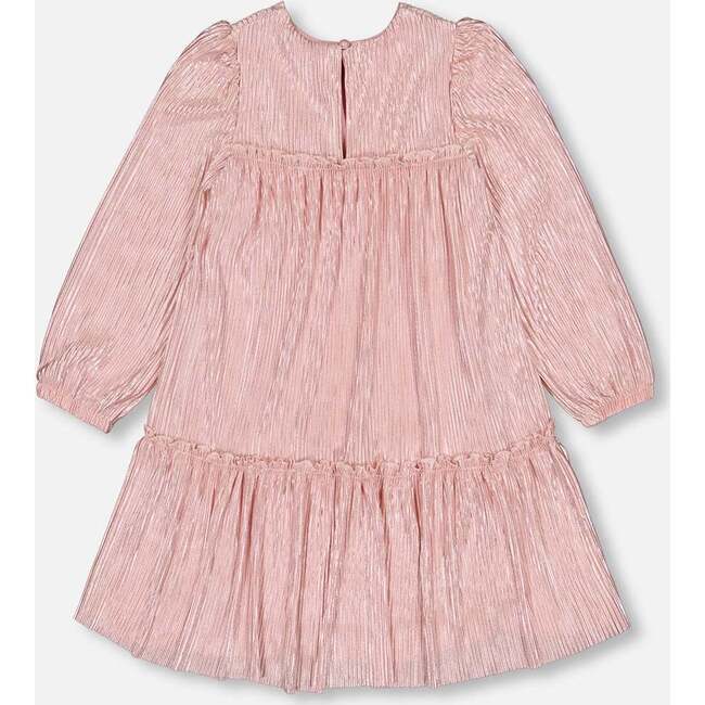 Pleated Lame Fabric Loose Dress, Sparkling Rose - Dresses - 4