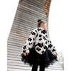 Floral Print Faux Fur Shoulder Bag, Off-White & Black - Bags - 2