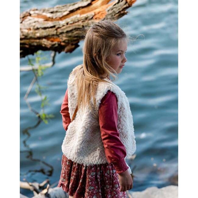 Faux Fur Vest, Off-White - Vests - 2
