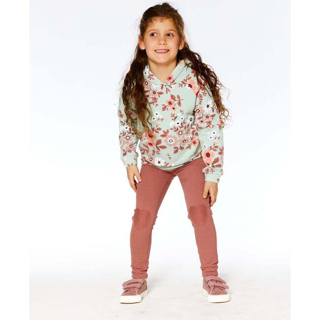 Knee Patch Fleece Treggings, Pink Cinnamon