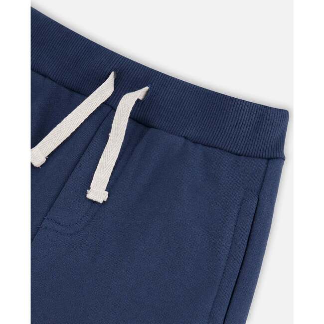 Fleece Drawstring Sweatpants, Indigo Blue - Sweatpants - 4