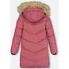 Faux Fur Hooded Puffy Long Coat, Burgundy - Jackets - 3