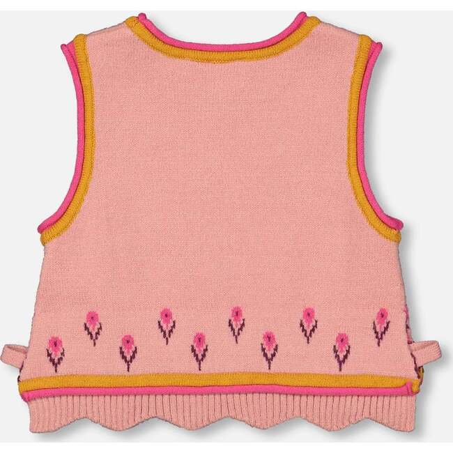 Knit Jacquard Vest, Powder Pink - Vests - 3