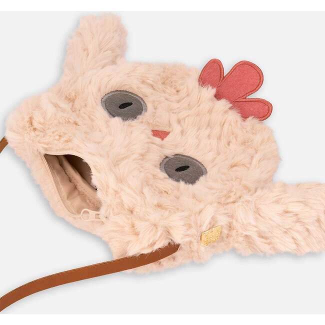 Faux Fur Owl Bag, Off-White - Bags - 4