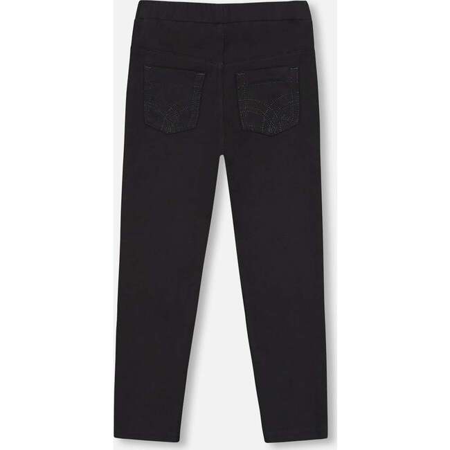 Knee Patch Fleece Treggings, Black - Leggings - 2