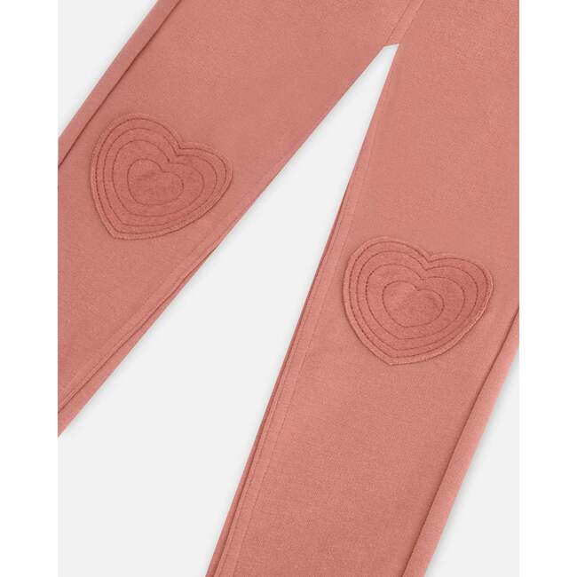 Knee Patch Fleece Treggings, Pink Cinnamon - Leggings - 5