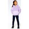 Faux Fur Hooded Kangaroo Pocket Top, Lavender - Sweatshirts - 2
