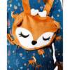 Embroidered Deer Face Velvet Backpack, Brown - Bags - 2