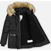 Faux Fur Hooded Puffy Jacket, Black - Jackets - 4