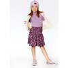 Ditsy Floral Print Woven Skirt, Dark Navy - Skirts - 2