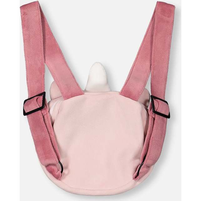 Embroidered Unicorn Face Velvet Backpack, Purple