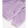 Faux Fur Hooded Kangaroo Pocket Top, Lavender - Sweatshirts - 4