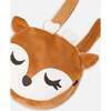 Embroidered Deer Face Velvet Backpack, Brown - Bags - 4