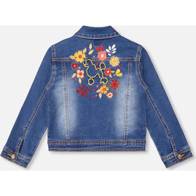 Embroidered Denim Jacket, Dark Blue - Jackets - 4
