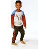 Buffalo Head Print Raglan Sleeeve Jersey T-Shirt, Oatmeal Mix - T-Shirts - 2