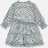 Chiffon Swiss Dot Frilled Dress, Tea Green - Dresses - 3