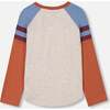 Buffalo Head Print Raglan Sleeeve Jersey T-Shirt, Oatmeal Mix - T-Shirts - 3