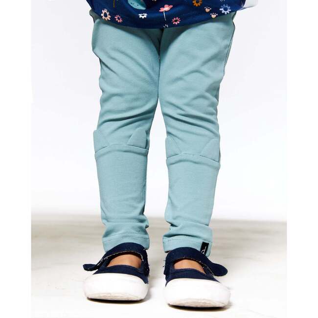 Cat Ears Applique Leggings, Sage Green - Leggings - 3