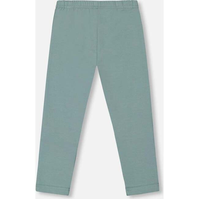 Cat Ears Applique Leggings, Sage Green - Leggings - 4