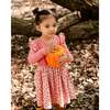 Bi-Material Tulip Print Muslin Dress, Pink - Dresses - 2