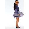 Bi-Material Light Velvet & Lame Fabric Dress, Pacific Blue - Dresses - 2
