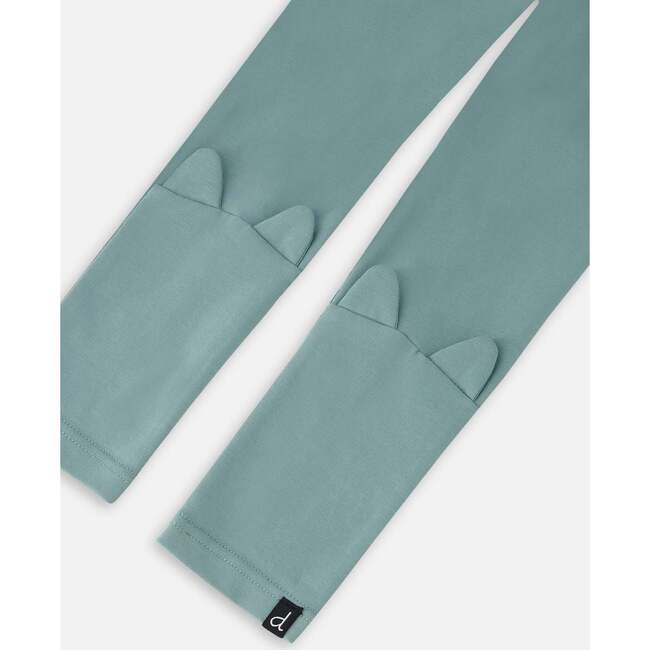Cat Ears Applique Leggings, Sage Green - Leggings - 5