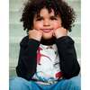 Dino Print Raglan Sleeve Jersey T-Shirt, Oatmeal Mix - T-Shirts - 2