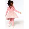 Bi-Material Tulip Print Muslin Dress, Pink - Dresses - 3
