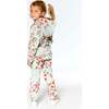 Floral Print Fleece Hoodie, Sage Green - Sweatshirts - 2