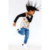 Dino Print Raglan Sleeve Jersey T-Shirt, Oatmeal Mix - T-Shirts - 3