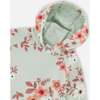Floral Print Fleece Hoodie, Sage Green - Sweatshirts - 4