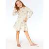 Deer Print Hooded French Terry Dress, Oatmeal Mix - Dresses - 2