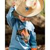 Cool Mountain Print Jersey T-Shirt, Antique Blue - T-Shirts - 2